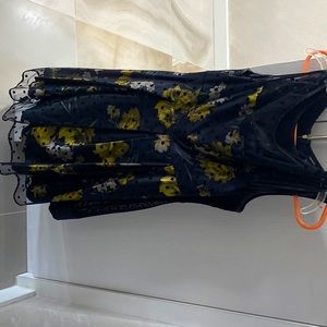 Black floral dress worn once size 6